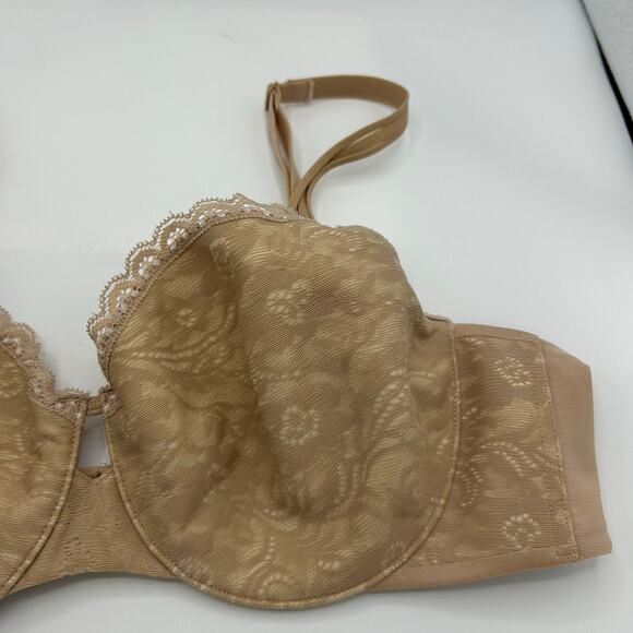 Soma Enticing Lift Balconette Bra 38B Nude Lace Underwire Push‑Up Style 0516 - Picture 7 of 10